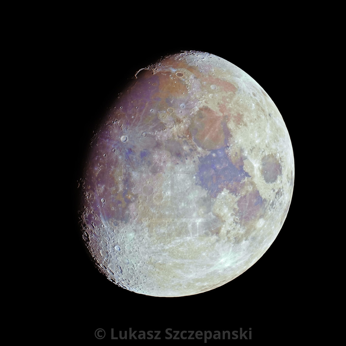"Waxing gibbous color Moon on black sky" by Lukasz Szczepanski - $24.31 "Waxing gibbous color Moon on black sky" stock image