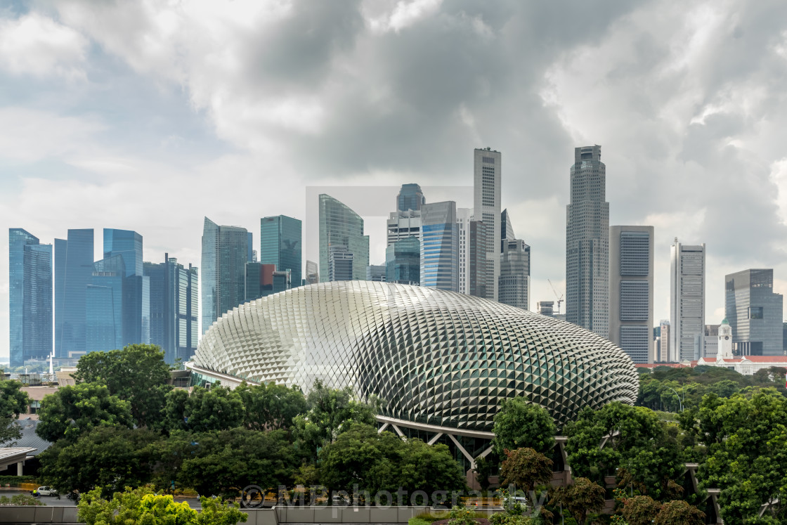 "Singapore skyline at day" stock image