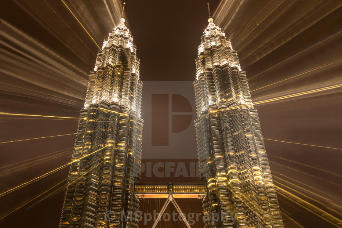 "KLCC Kuala Lumpur, Malaysia at night" stock image