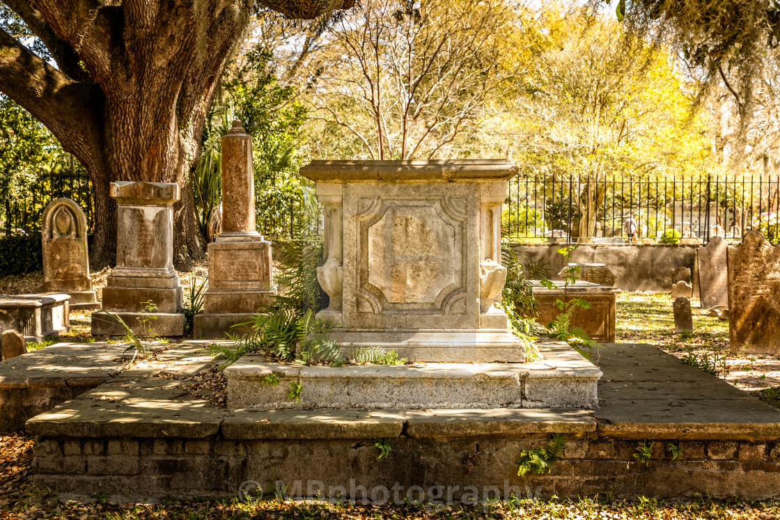 "Circular congregational church graveyard, Charleston SC" stock image