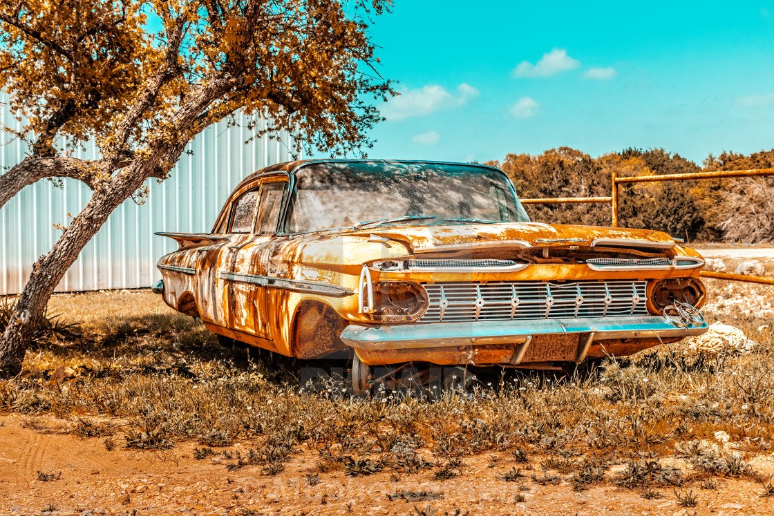 "Rusty vintage car" stock image
