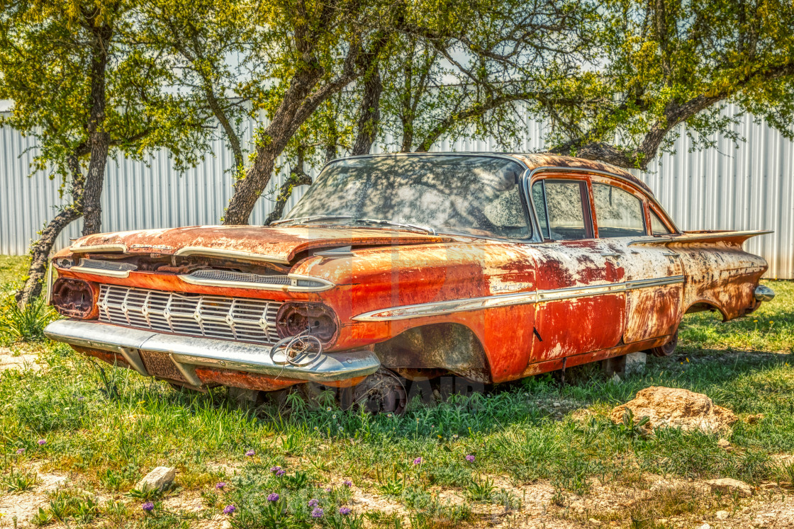 "Rusty vintage car" stock image