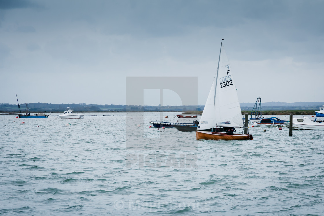 "Sailing Boats off the Coast of West Mersea" stock image