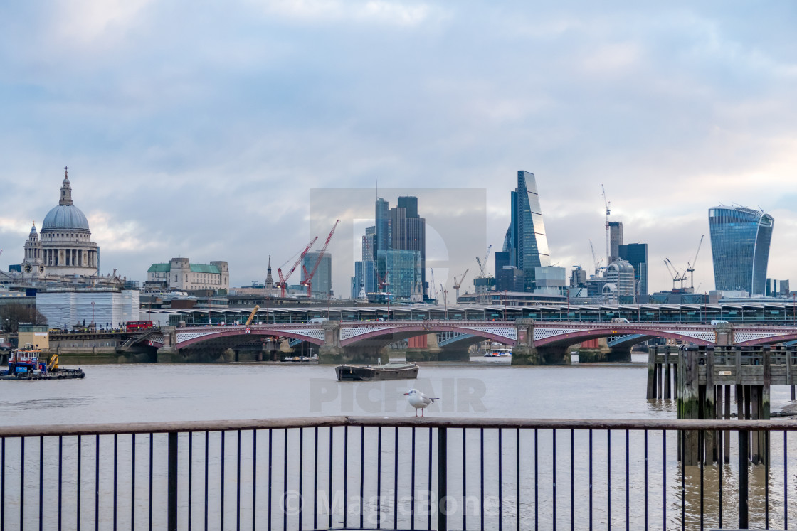 "London City View from Queen's Walk" stock image