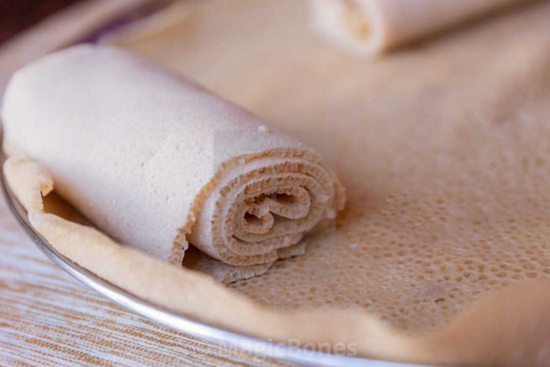 "Injera, a staple food of Ethiopia" stock image