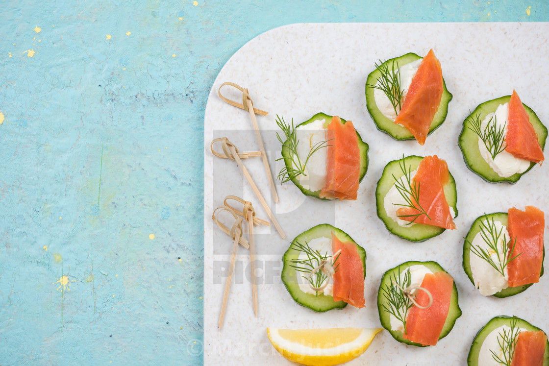 Smoked Salmon Cottage Cheese And Cucumber Snack License