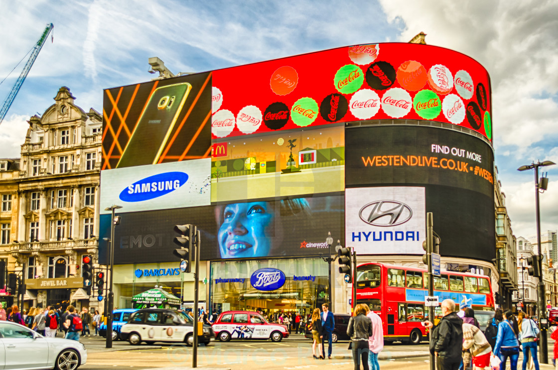 Illuminated signs in Piccadilly Circus, London - License ...
