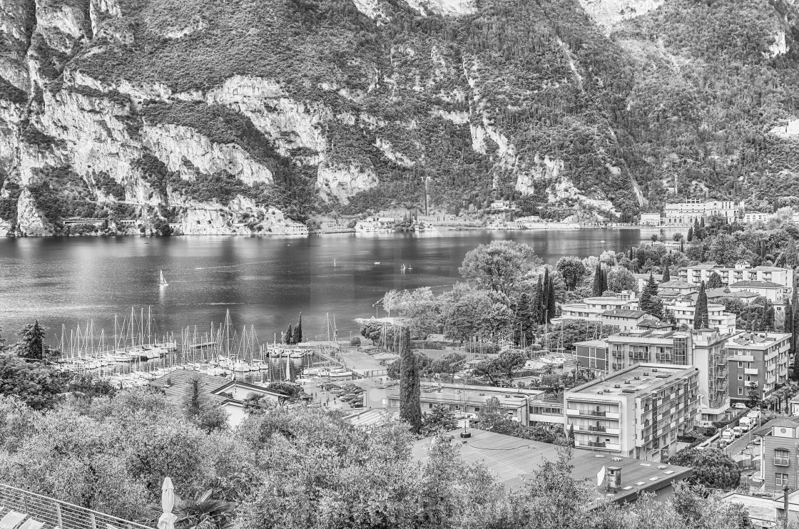 Aerial View Of Riva Del Garda Northern Lake Garda Italy