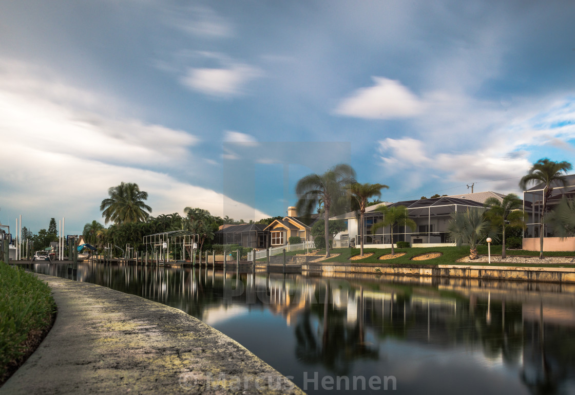 "Cape Coral Canal" stock image