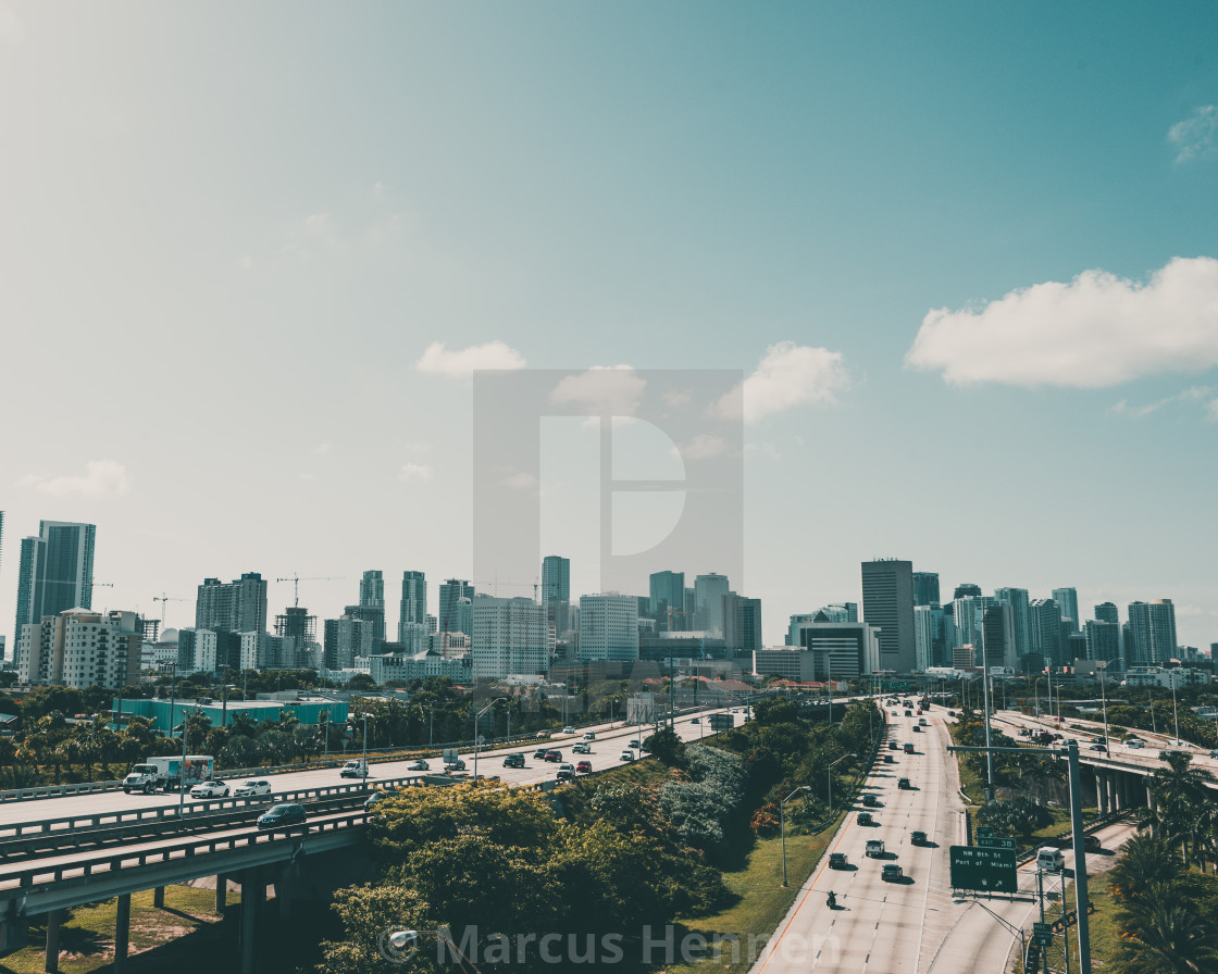 "Entering Miami Downtown" stock image