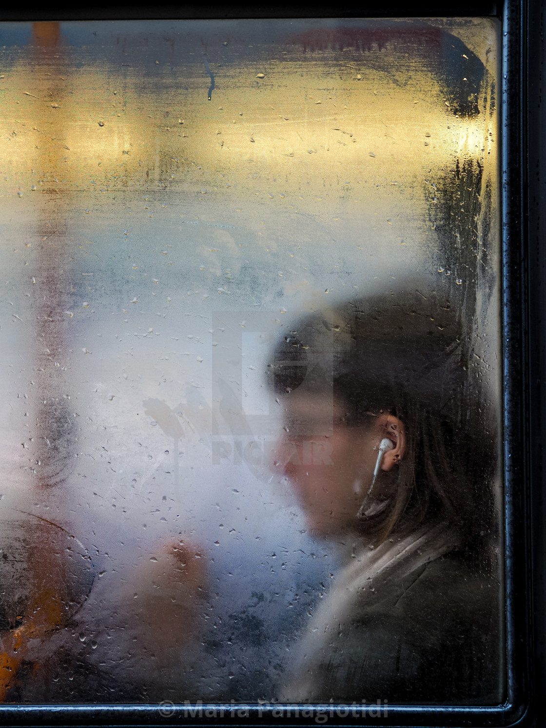 "Behind glass" stock image