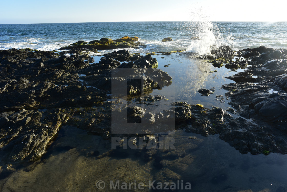 "Pacific Ocean rocky coastal tidal pools Baja, Mexico" by Marie Kazalia - £12.40 "Pacific Ocean rocky coastal tidal pools Baja, Mexico" stock image