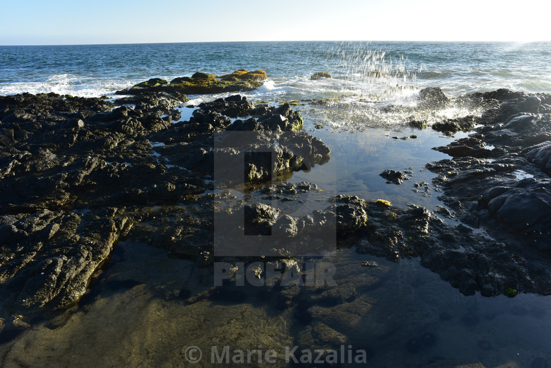 "Pacific Ocean rocky coastal tidal pools Baja, Mexico" by Marie Kazalia - £12.40 "Pacific Ocean rocky coastal tidal pools Baja, Mexico" stock image