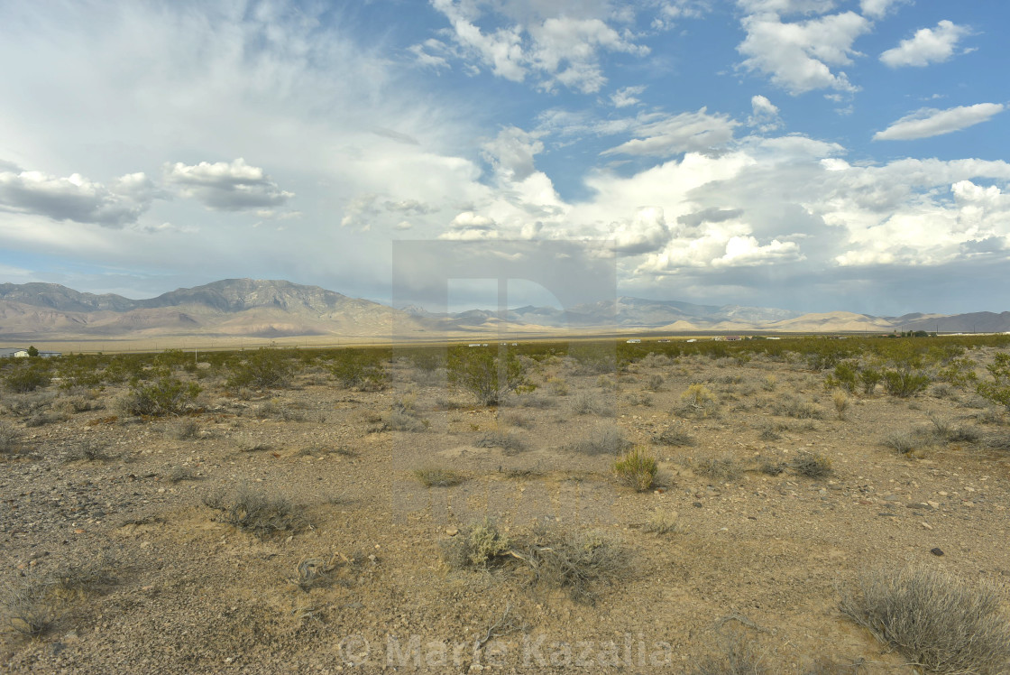"white clouds in blue sky over Mojave Desert, Nevada, USA" by Marie Kazalia - $15.29 "white clouds in blue sky over Mojave Desert, Nevada, USA" stock image