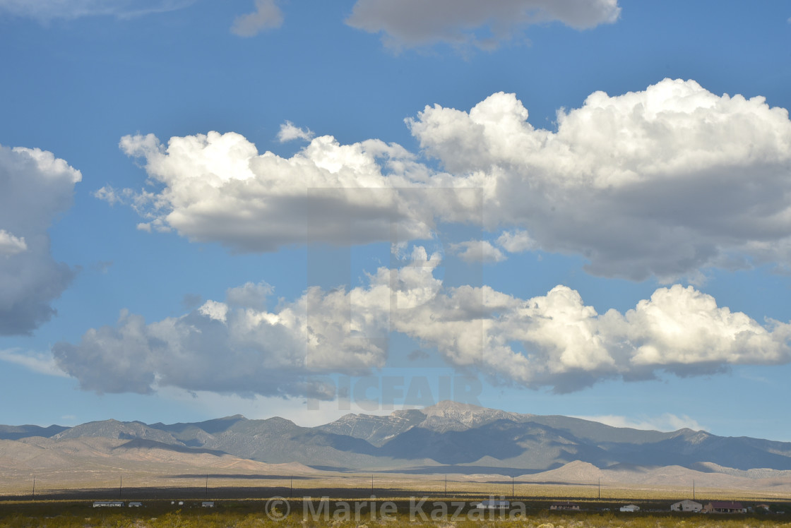 "billowy clouds over Mojave Desert landscape Nevada, USA" by Marie Kazalia - $15.16 "billowy clouds over Mojave Desert landscape Nevada, USA" stock image