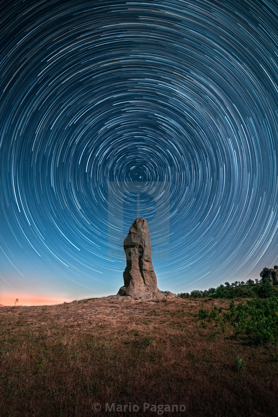 "Startrail at "Megaliti dell'Argimusco"" by Mario Pagano - £12.40 "Startrail at "Megaliti dell'Argimusco"" stock image