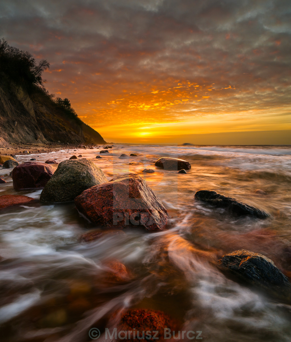 "sunset over the Baltic sea" stock image