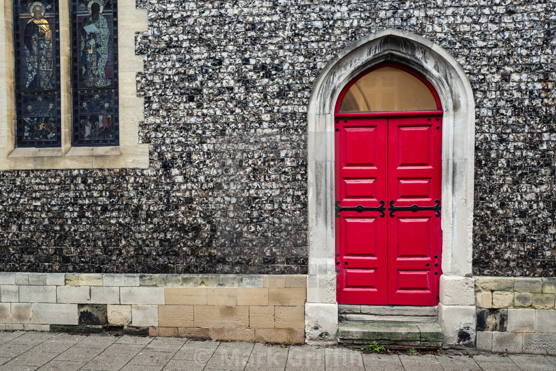 "Red Door" stock image