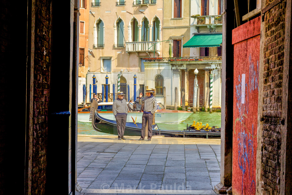 "Venice Gondaliers" by Mark Paulda - $37.64 "Venice Gondaliers" stock image