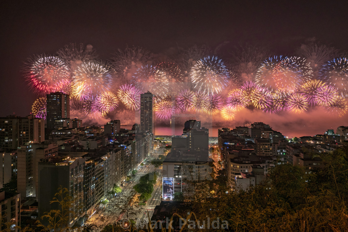 "Copacabana New Year's Fireworks" by Mark Paulda - $37.66 "Copacabana New Year's Fireworks" stock image