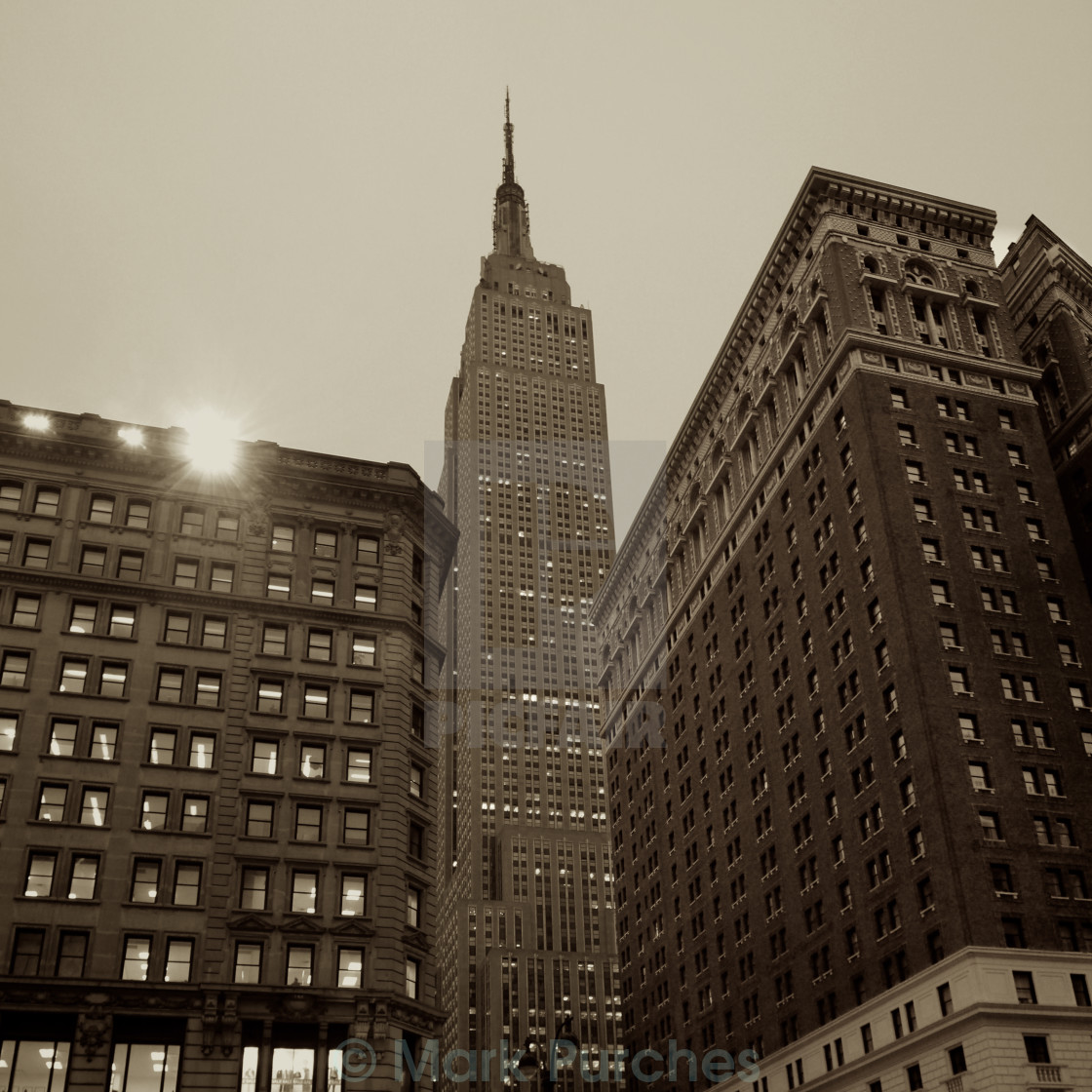 "New York Empire State Sepia" stock image