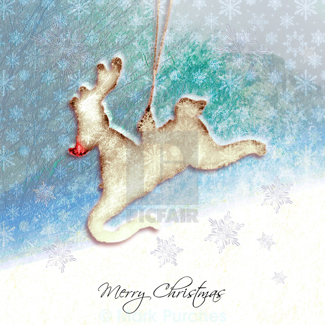 "Rudolph the Red Nose Reindeer Christmas Card" by Mark Purches - $12.62 "Rudolph the Red Nose Reindeer Christmas Card" stock image