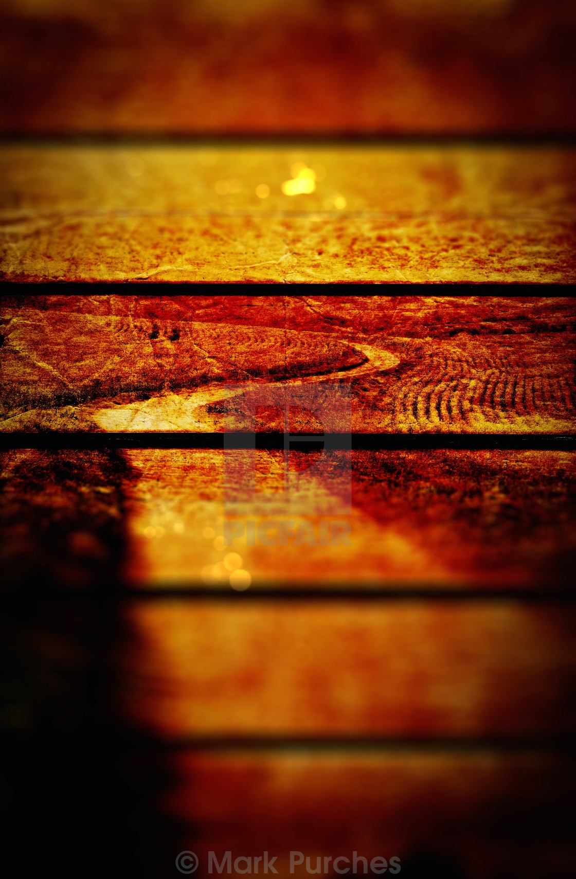 "Winding Road Grungy Wooden Panels Texture Background" stock image