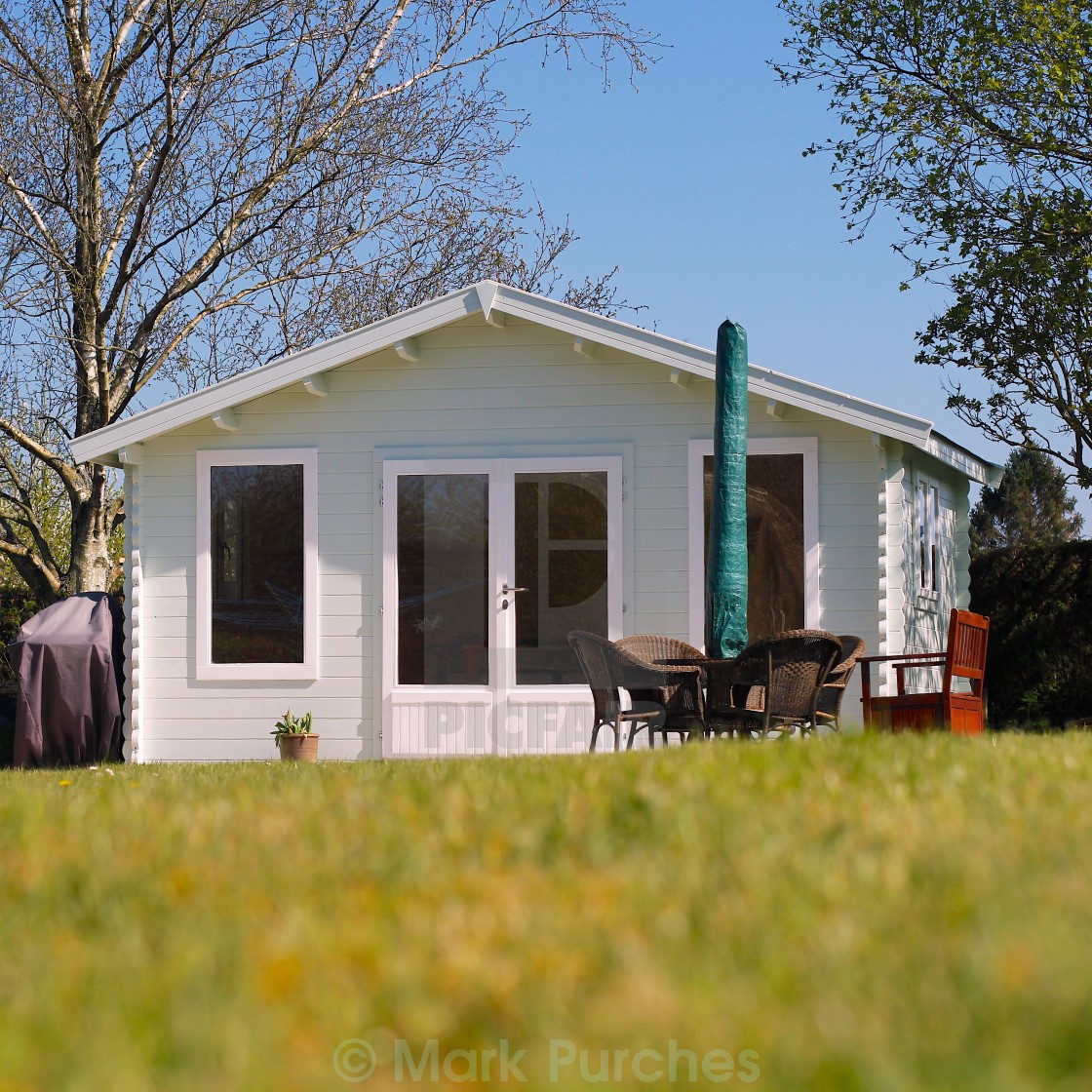 "Luxury Summerhouse in Country Garden" stock image