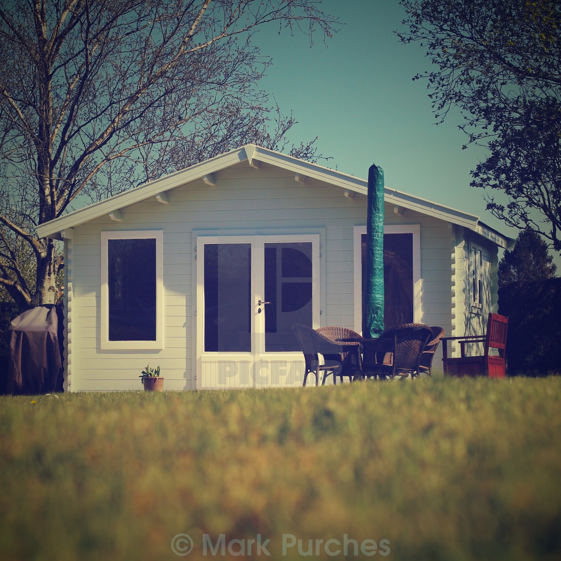 "Luxury Summerhouse in Country Garden" stock image