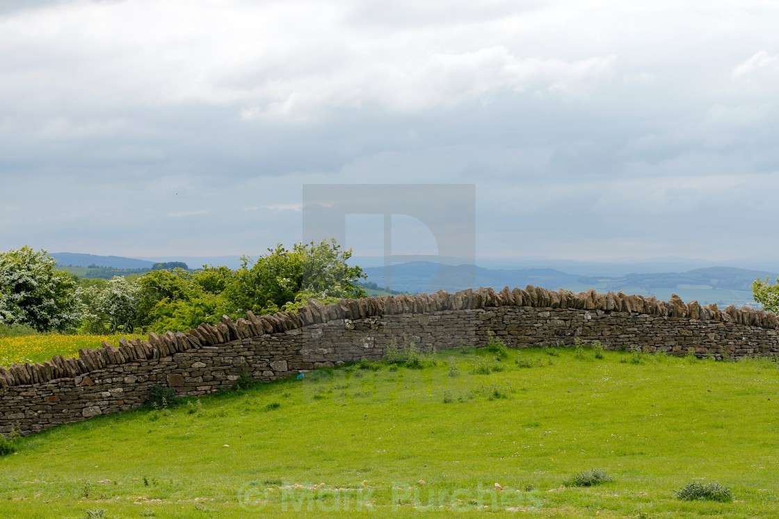 "Dry Stone Wall In Cotswold Hills" stock image