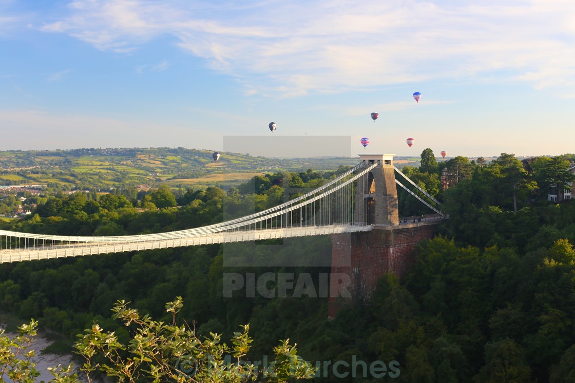 "Bristol Balloon Fiesta & Clifton Bridge" stock image