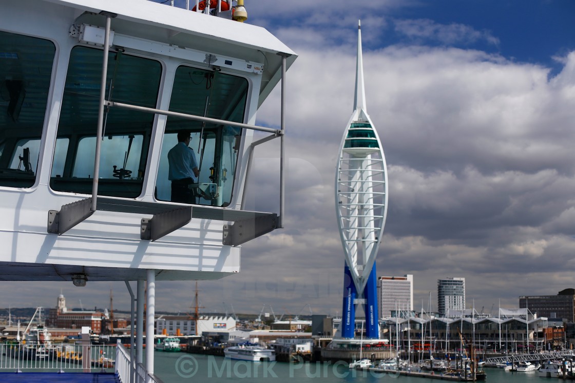 "Captain Sailing into Portsmouth" stock image