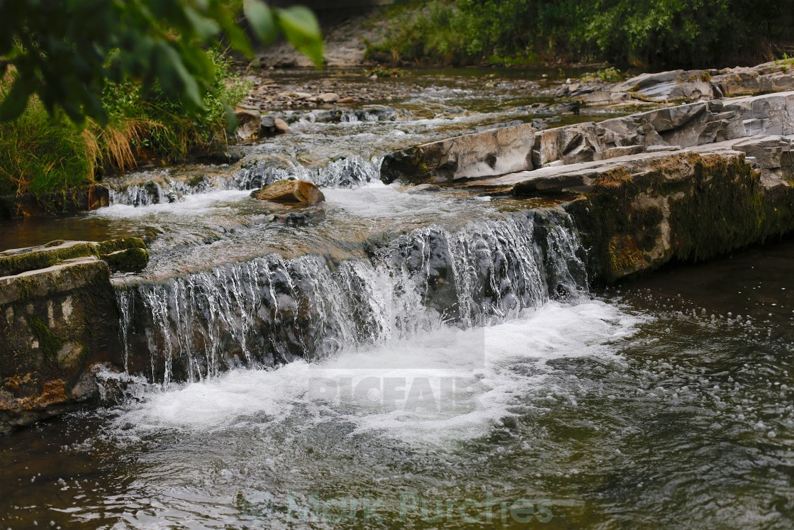 "Small Waterfall Cascades in Slovakia - Motion Freeze" stock image