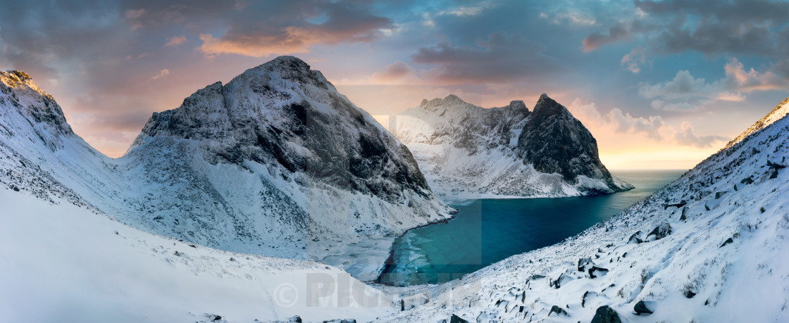 "Lofoten Winter Panorama" stock image