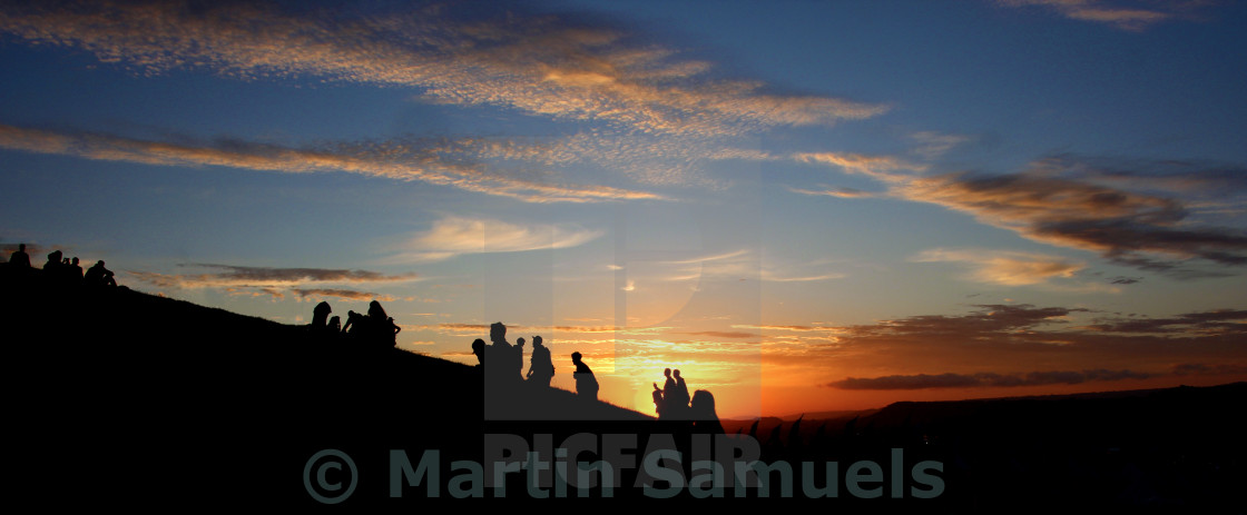 "Glastonbury Sunset" stock image