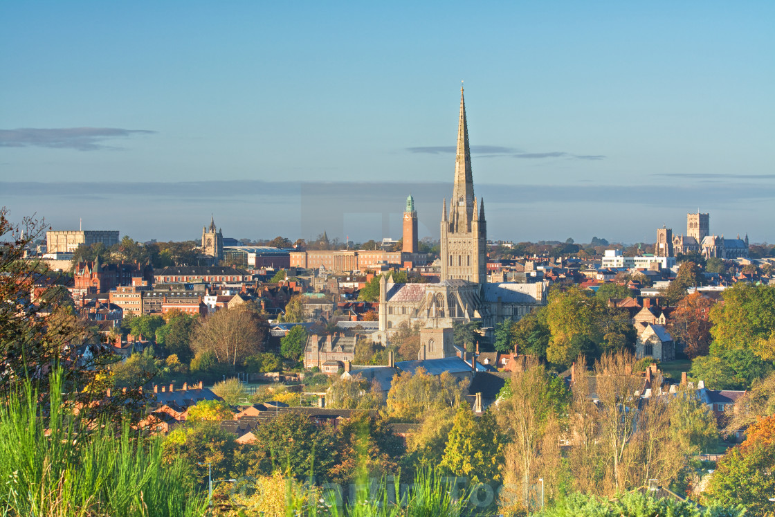 "Norwich in the morning light" stock image