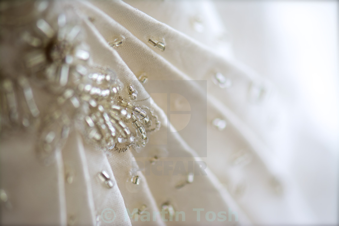 "Wedding dress pleats" stock image