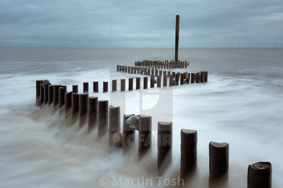 "Zig zag sea defences iii" stock image