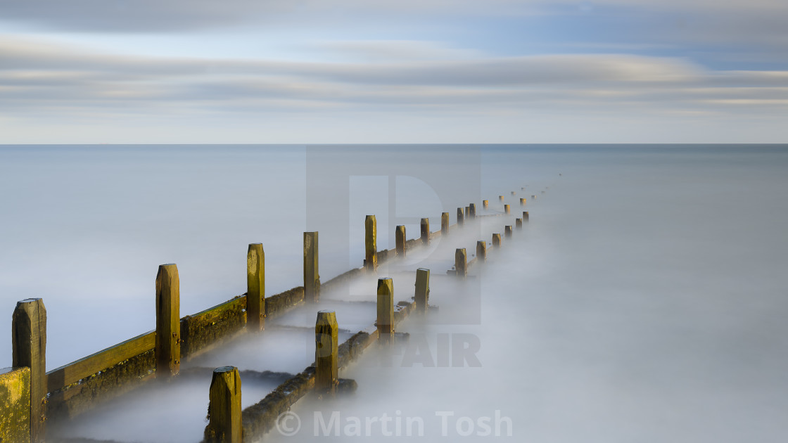 "Old sea defences long exposure iii" stock image