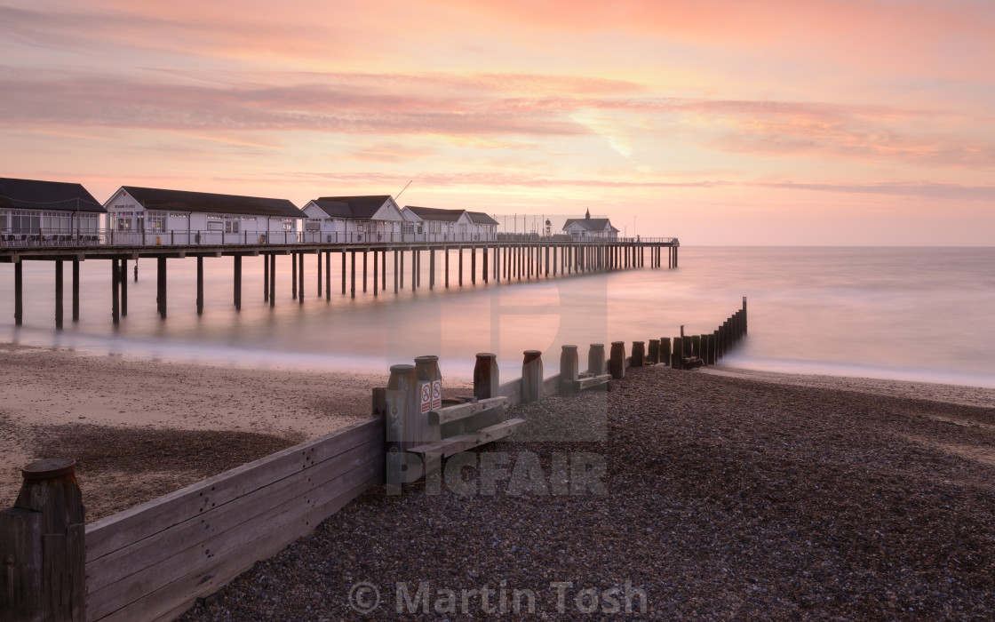 "Southwold pier morning II" stock image