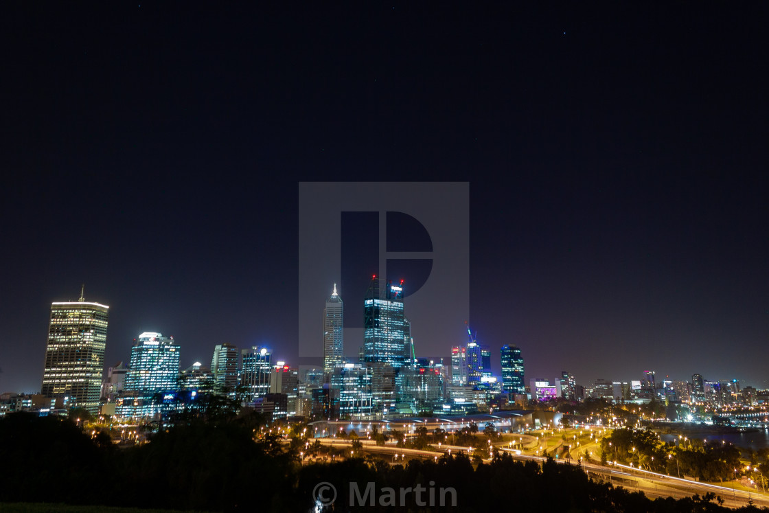 Night City Skyline Of Perth View From King S Park Western Australia License Download Or Print For 12 40 Photos Picfair