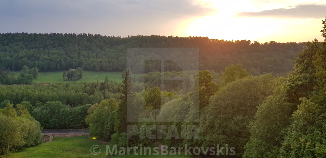 Latvia Sigulda Sunset The Gauja National Park License