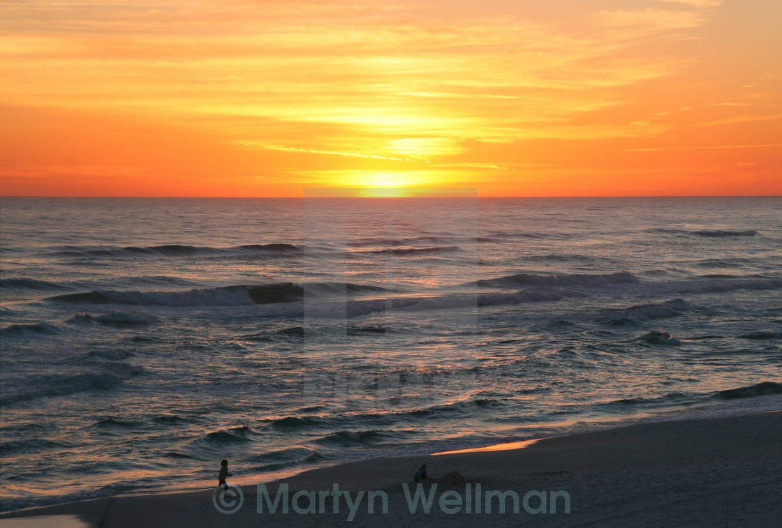 "Gulf beach at sunset (1)" stock image