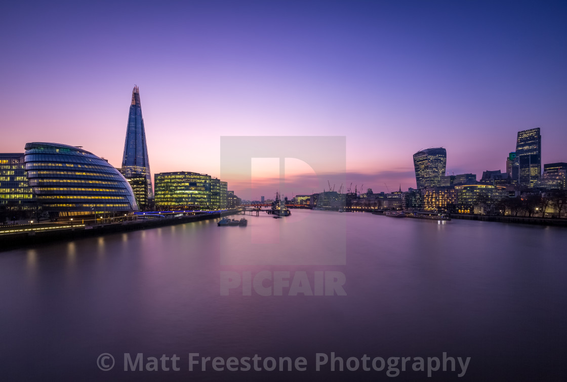 "London afterglow" stock image
