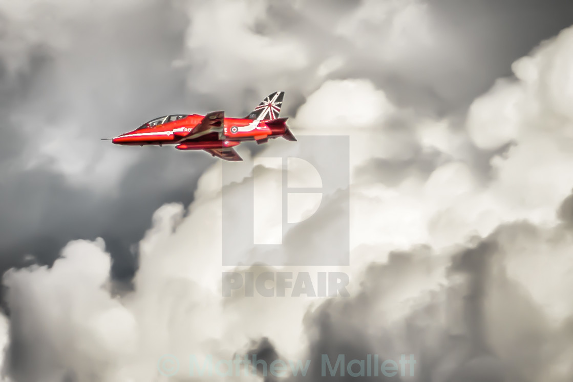 "Iconic Red Arrow Jet Fly Past" stock image