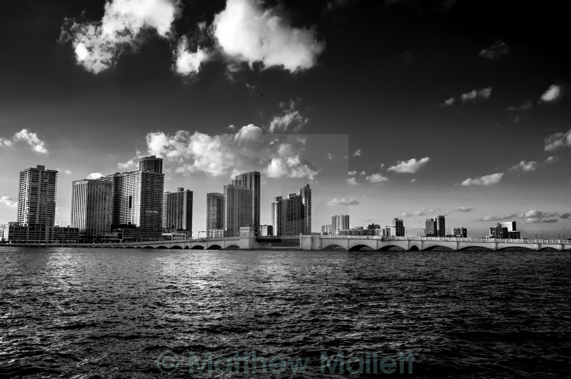 "Miami Causeway in Monotone" stock image