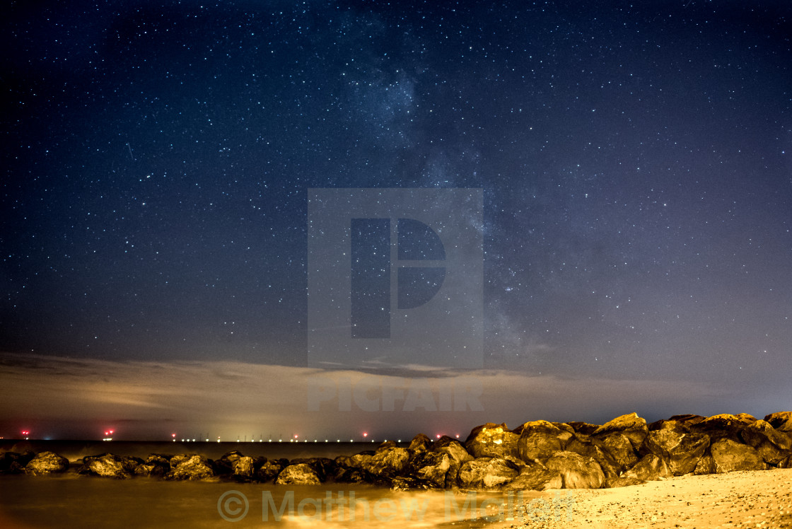 "Milky Way Over Gunfleet Sands" stock image