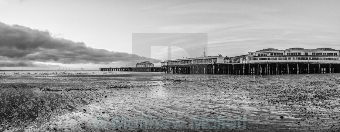 "Clacton Beach in Black and White" stock image