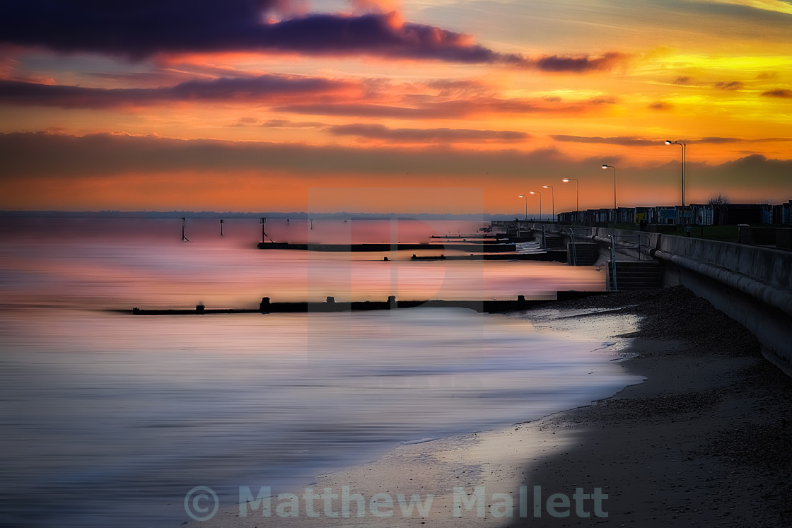 "Sunset at Dovercourt Beach" stock image