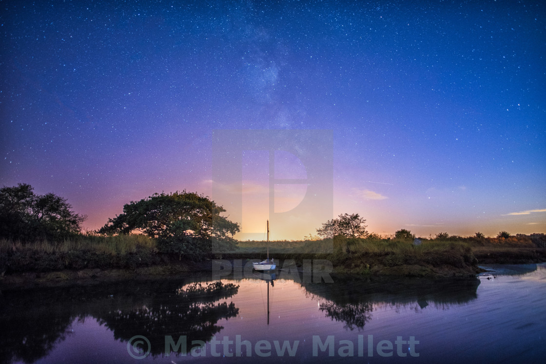 "Starlit Sky Over Beaumont Quay" stock image